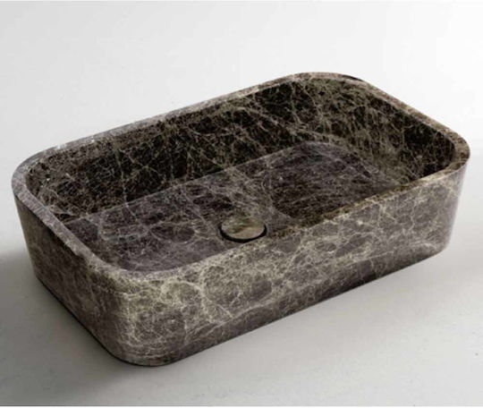 Fossil Deasupra Blatului Chiuvetă marmură 60x38cm Emperador Dark