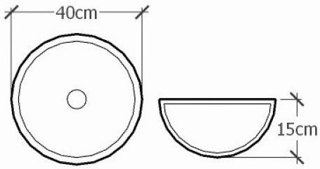Sanitec Rock Countertop Sink Porcelain 40x40x15cm Beige