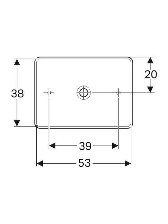 Geberit VariForm Επικαθήμενος Νιπτήρας Πορσελάνης 55x40x11cm Λευκός