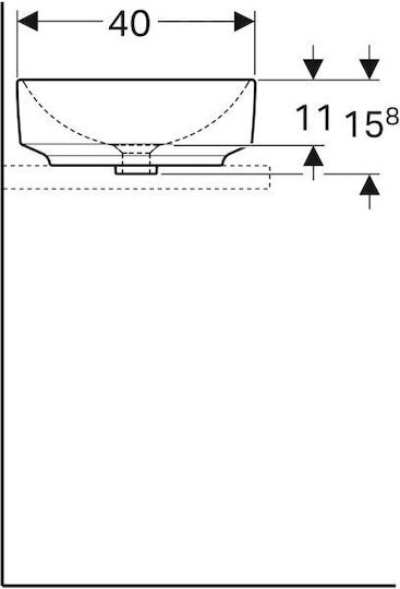 Geberit VariForm Deasupra Blatului Chiuvetă Porțelan 55x40x11cm Alb
