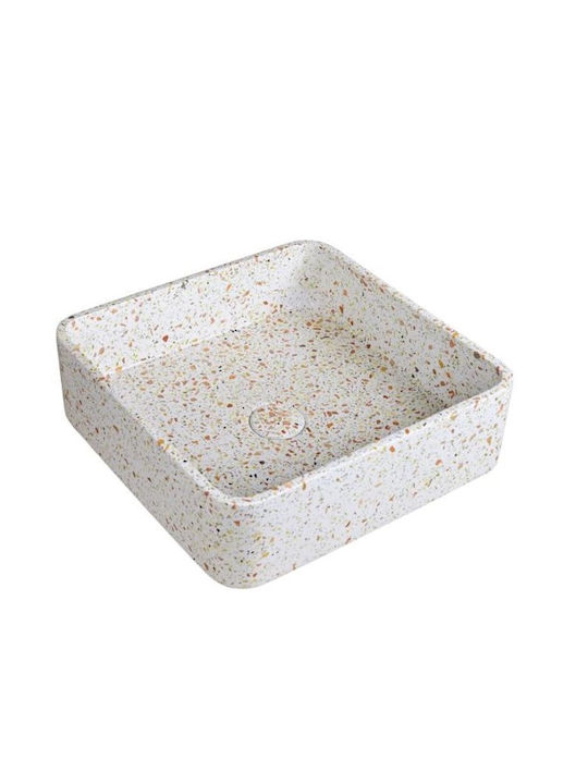 Karag Επικαθήμενος Νιπτήρας Πέτρινος 39x39x12cm Fruitcake