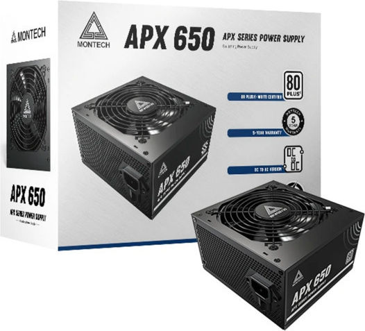 Montech APX 650W 650W Черен Компютърно захранване Пълен кабел
