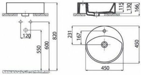 Creavit Mina Countertop Sink Porcelain 45x45x16.6cm White