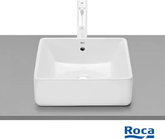Roca The Gap Επικαθήμενος Νιπτήρας Πορσελάνης 39x37x13cm Λευκός