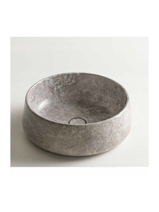 Fossil Deasupra Blatului Chiuvetă marmură 42x42x14cm Tundra Grey