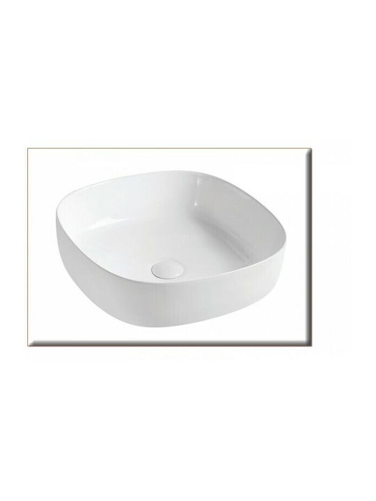 Gloria Viva Επικαθήμενος Νιπτήρας Πορσελάνης 45x45x14cm Λευκός