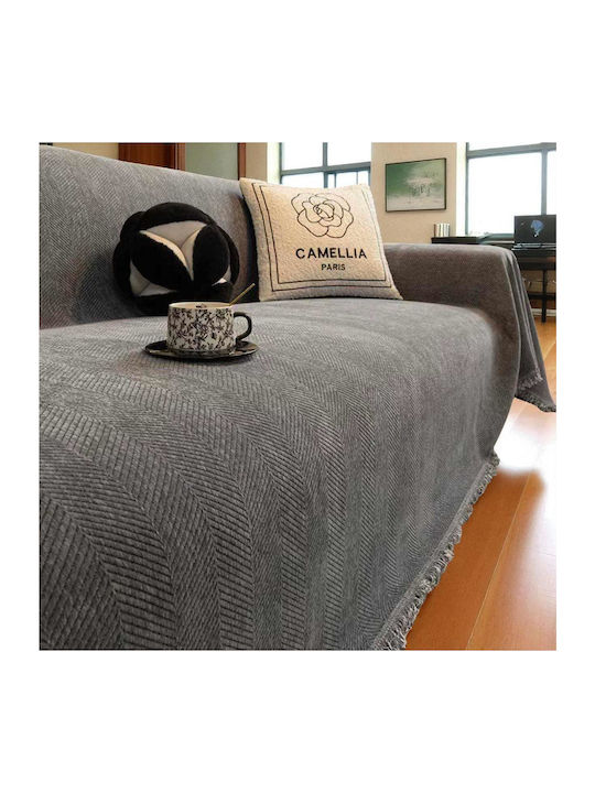 Linea Home Σετ Ριχτάρια 3τμχ Chenille Γκρί