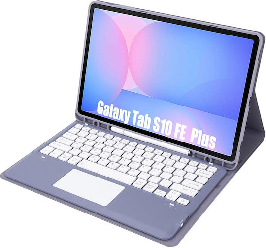 Samsung Galaxy Tab S10 FE+ Plus X620/X626B Bluetooth Tastatur Touchpad Lila