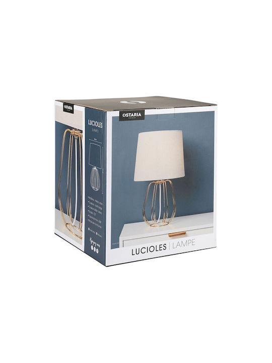 Ostaria Metal Table Lamp for Socket E27 with Beige Shade and Base