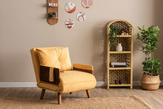 Cosmo Single Πολυθρόνα Κρεβάτι Mustard 70x42x65cm