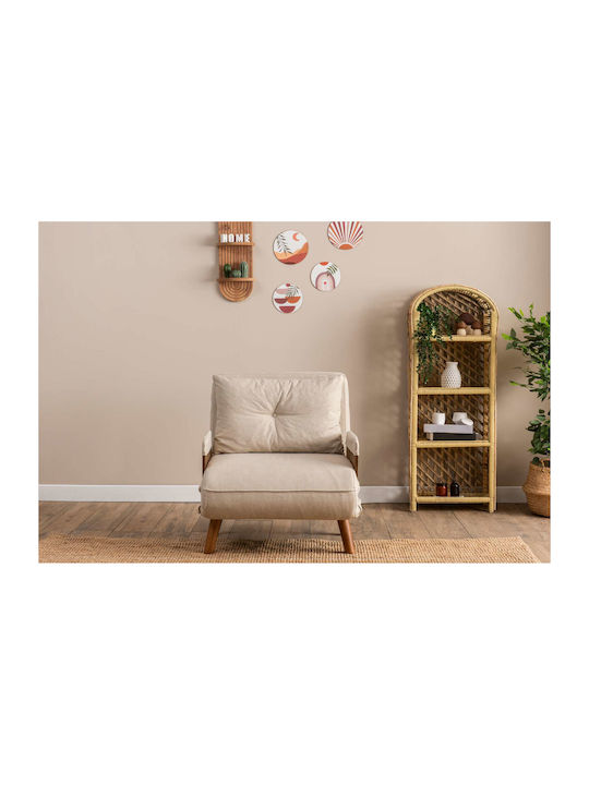 Cosmo Single Armchair Bed Cream 70x42x65cm
