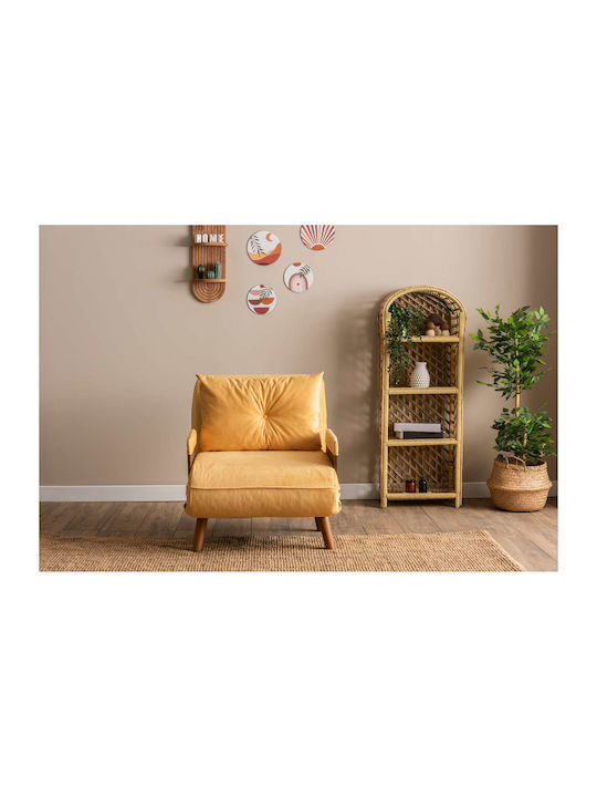 Cosmo Single Πολυθρόνα Κρεβάτι Mustard 70x42x65cm