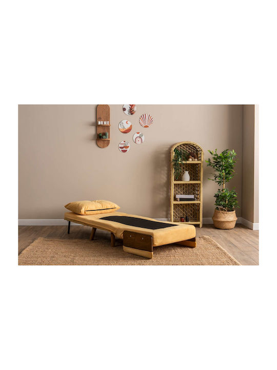 Cosmo Single Πολυθρόνα Κρεβάτι Mustard 70x42x65cm