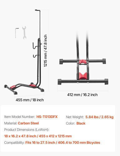 Vevor Bike Storage Floor Bike Rack 16 To 27.5 Inch Mountain & Road Bikes
