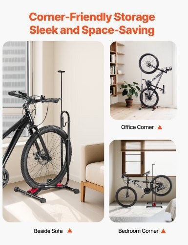 Vevor Bike Storage Floor Bike Rack 16 To 27.5 Inch Mountain & Road Bikes