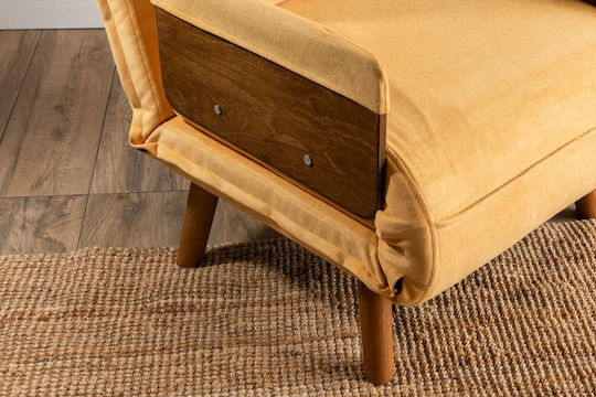 Cosmo Single Πολυθρόνα Κρεβάτι Mustard 70x42x65cm