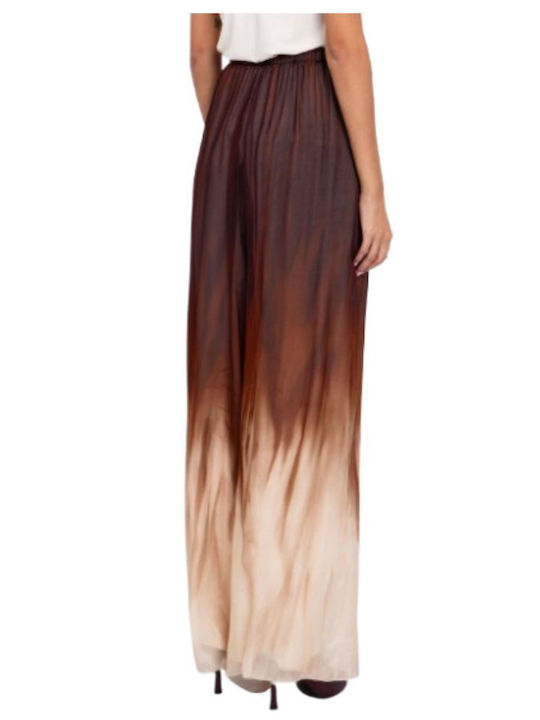Damen Hoch tailliert Stoff Hose mit Gummizug in Lockerer Passform Tie Dye