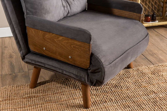 Cosmo Single Πολυθρόνα Κρεβάτι Grey 70x42x65cm