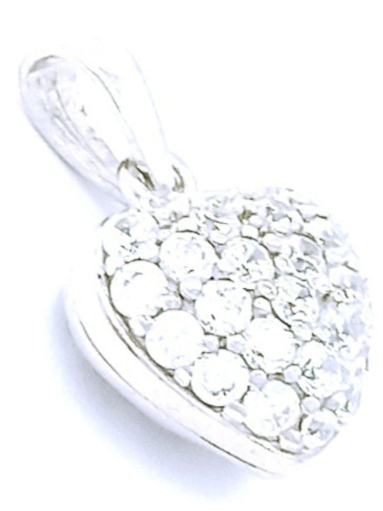 PS Silver Кремъст Сърце от Сребро с Зиркон