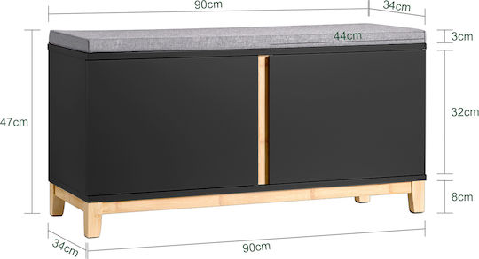 Έπιπλο Εισόδου Γκρι 90x34x46εκ.