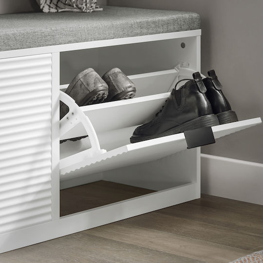 Entry Furniture with Bench White 105x35x48cm