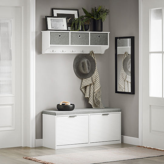Entry Furniture with Bench White 105x35x48cm