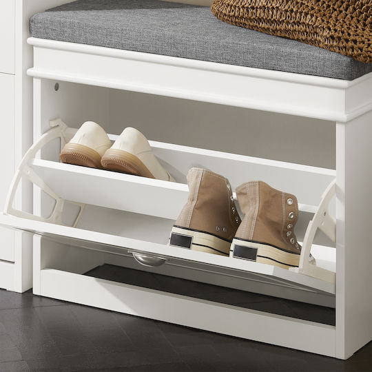 Entry Furniture with Bench White 60x24x51cm