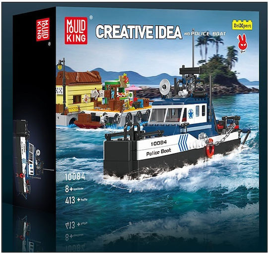 Mould King Τουβλάκια Police Boat για 8+ Ετών 413τμχ