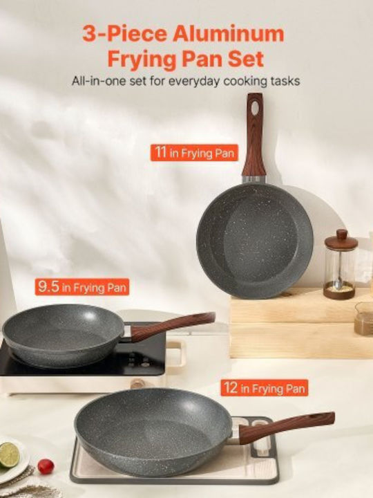 Vevor Aluminum Pans Set with Non-stick Coating 3pcs