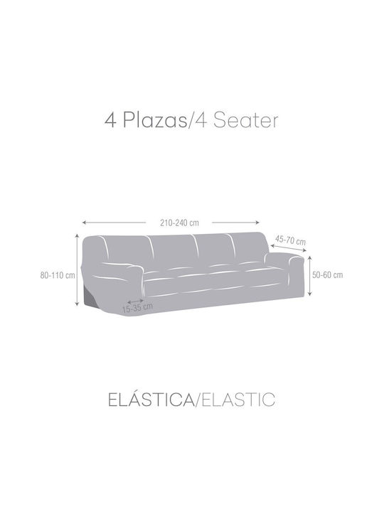Eysa Troya Husă Elastică Canapea cu patru locuri C/8 Burgundy 240εκ. 1buc F741498