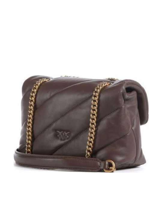 Pinko Love Puff Women's Bag Crossbody Marrone Castano/antique Gold