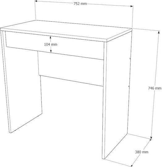 Birou De Calculatoare City Din Lemn Sonoma Oak Graphite 75x38x75cm