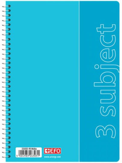 +Efo Spiral Notebook Ruled B5 90 Sheets 3 Subjects 1pcs (Μiscellaneous Designs)