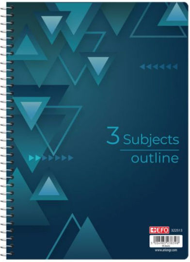 +Efo Spiral Notebook Ruled A4 90 Sheets 3 Subjects 1pcs (Μiscellaneous Designs)