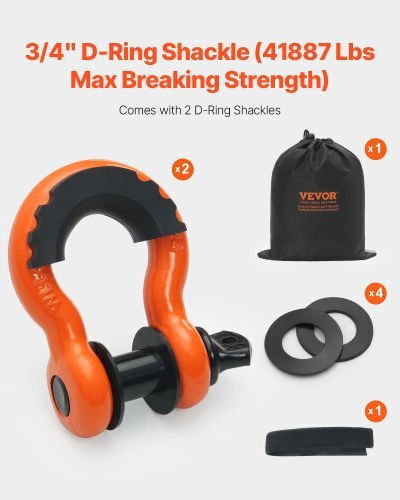 Vevor Car Towing Strap 6.1m In Orange Colour