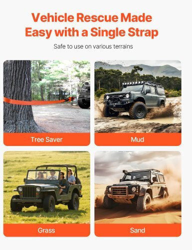 Vevor Car Towing Strap In Orange Color