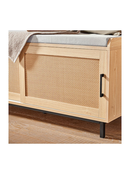 Mobilier de Intrare cu Bancă Natural & Grey 110x40x49cm