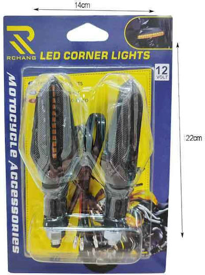 Rchang Φλας Μηχανής Πορτοκαλί Σετ 2τμχ Motorcycle Led Corner Lights 0111656