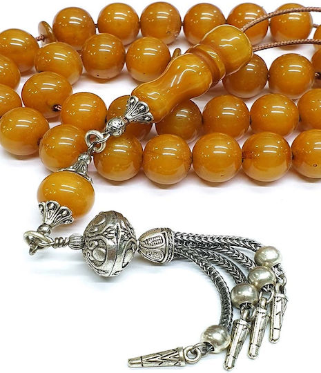 Roloi Komboloi Resin Worry Beads with 33 Beads Honey 43cm