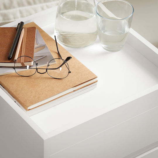 Office Drawer Made of MDF with Wheels White 40x40x54cm