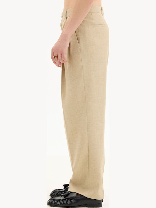 Pantaloni Elastic Beige