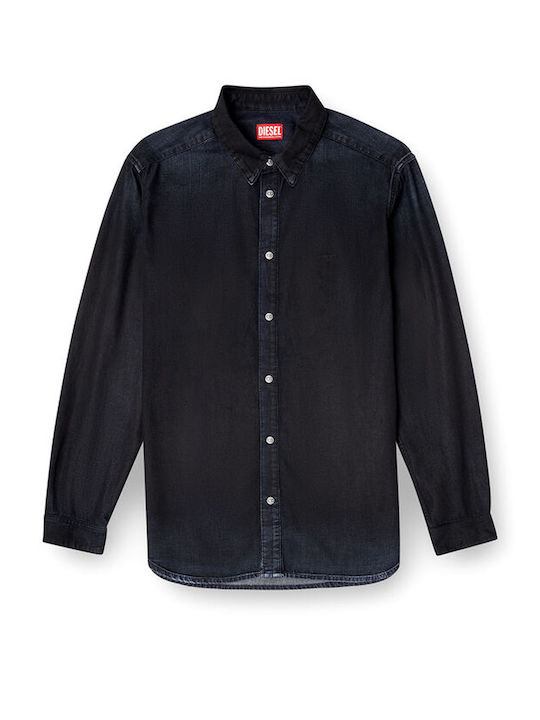 D-simply Long-sleeved Cotton Shirt Black