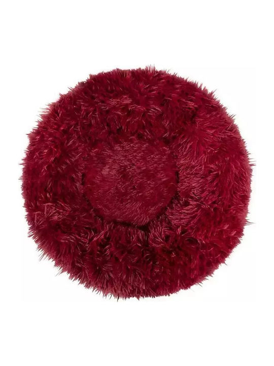 Fluffy Hundebett Häuser Burgundisch 100x100cm.