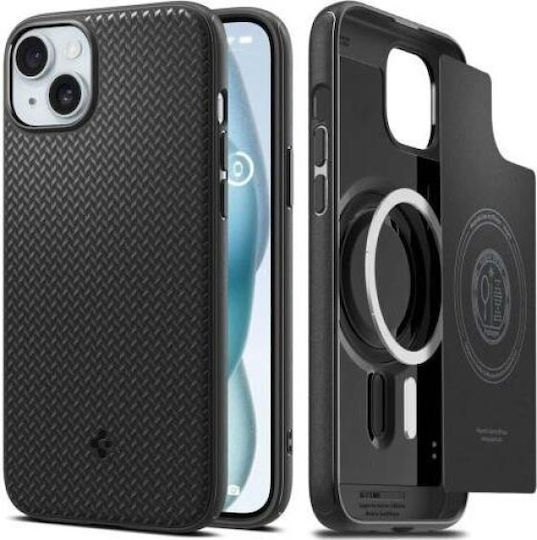 Spigen Mag Armor MagFit Back Cover Σιλικόνης Μαύρο (iPhone 15)