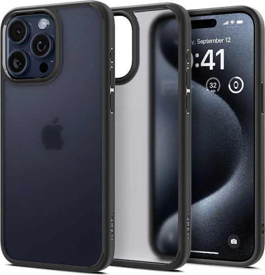 Spigen Ultra Hybrid Back Cover Plastic 2mm Frost Black (iPhone 15 Pro)
