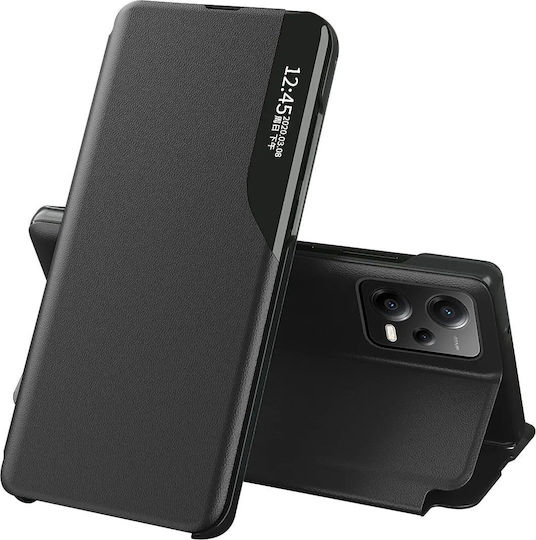 Hurtel Eco Leather View Buchen Sie Synthetisches Leder Schwarz (Xiaomi 13 Lite)