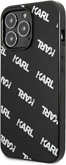 Karl Lagerfeld Allover Umschlag Rückseite Kunststoff Schwarz (iPhone 13 Pro)