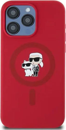 Karl Lagerfeld Karl&Choupette Umschlag Rückseite Kunststoff / Silikon Rot (iPhone 15 Pro Max)