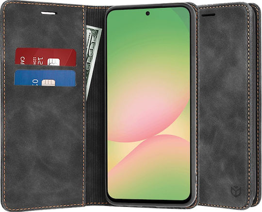 Techsuit Confy Cover Buchen Sie Synthetisches Leder Schwarz (Samsung Galaxy A56 5G - Techsuit)