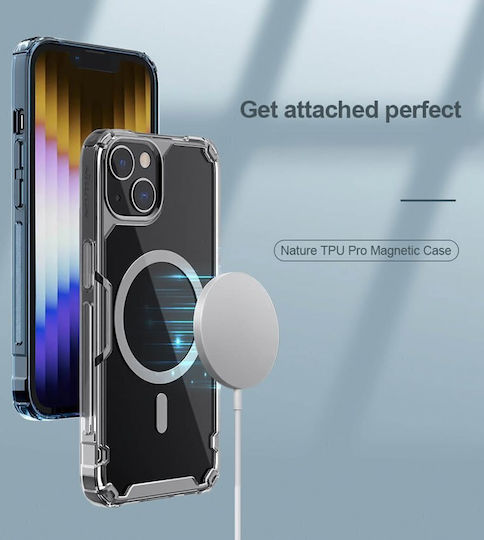 Nillkin Nature Pro Magnetic Umschlag Rückseite Silikon Transparent / White (iPhone 14)
